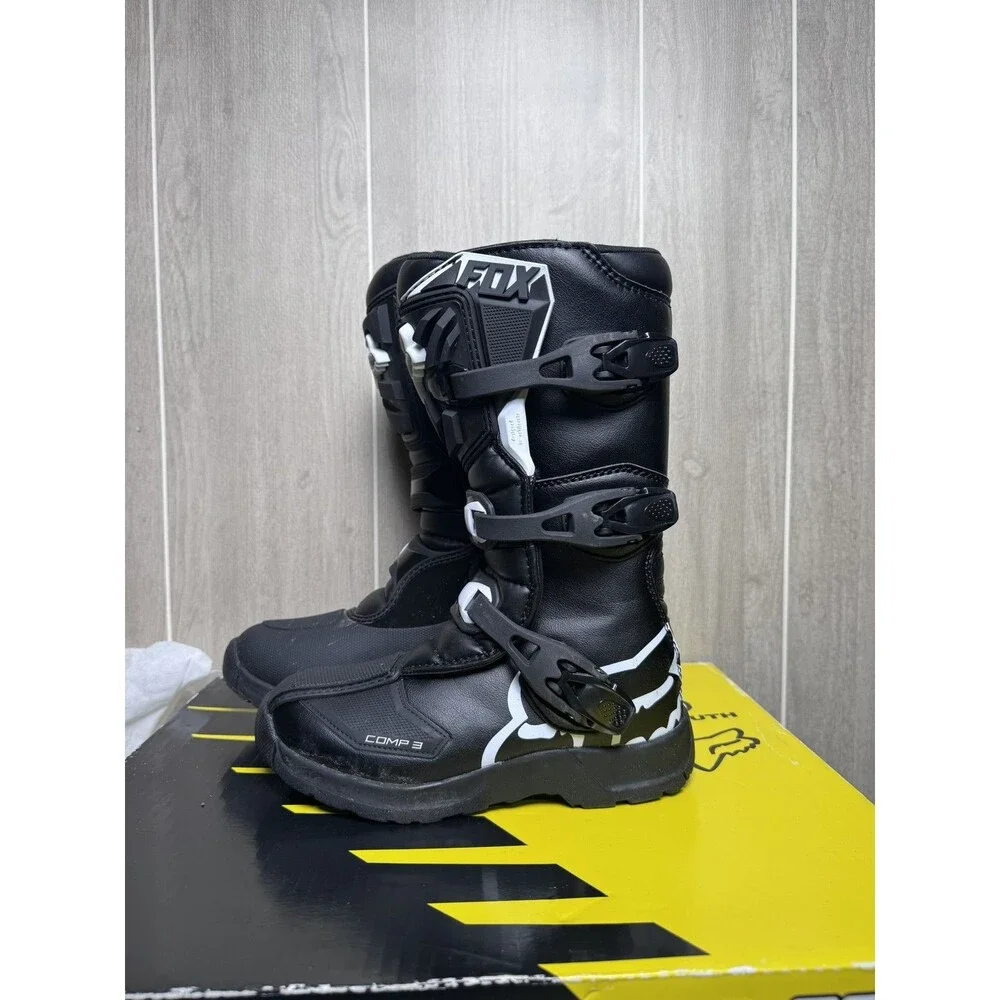 Fox Racing Comp 3 Youth MX ATV Go-Kart Boots Black Size Y4 EU 36